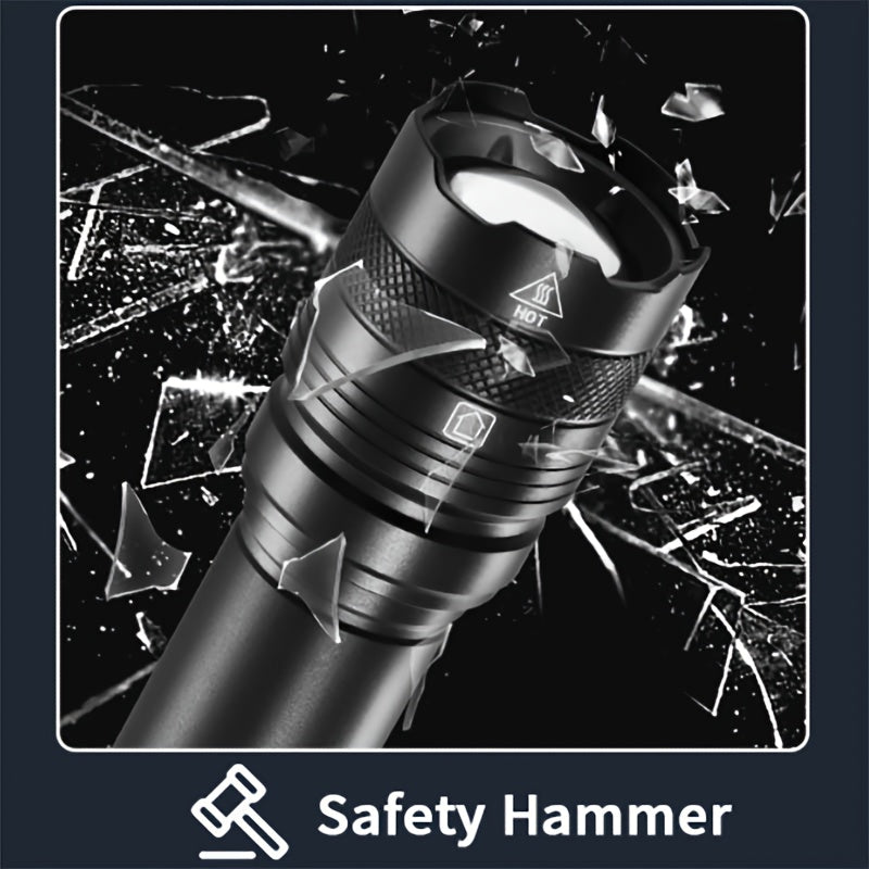 YOOMUE 2 Pack High Lumen Aluminum Flashlights With Zoomable Beam And Rechargeable 1200mAh Batteries