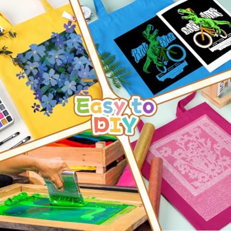 24 Pack Lzerking Canvas Tote Bags | Colored, 13X15 Inches, 12Oz Heavy Duty Medium Reusable Blank Cloth Bags For Painting, Heat Transfer Vinyl, Non-Woven Material