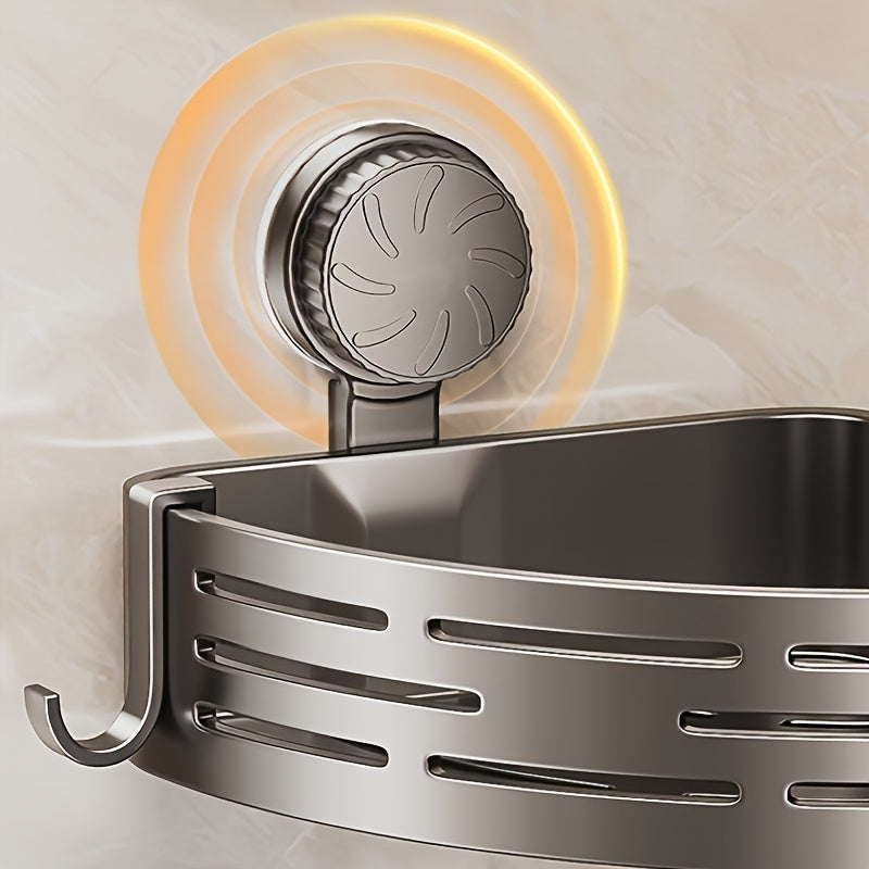 Two-Piece Suction Cup Triangle Corner Wall-Mounted Shelf for Bathroom Organization