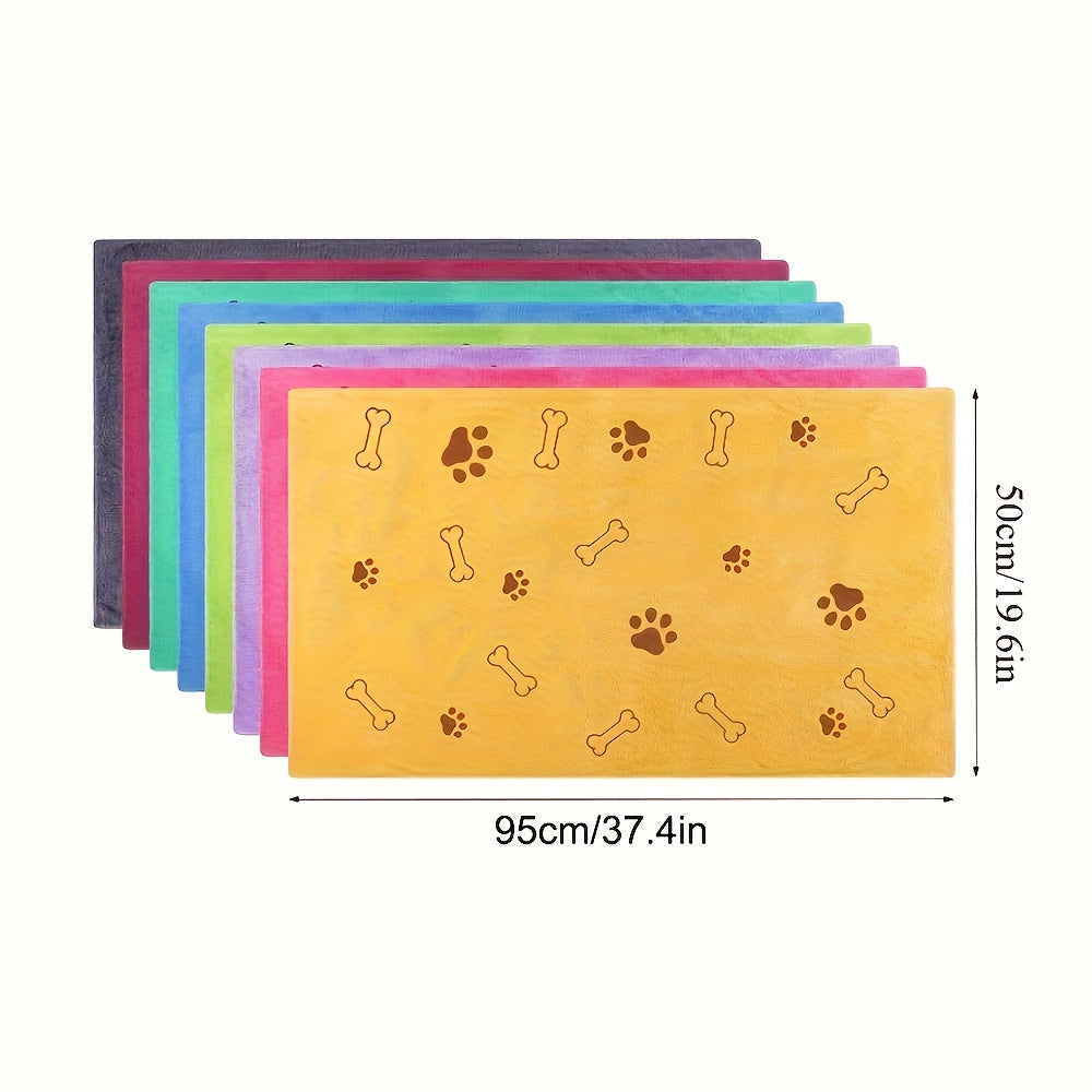 4pcs Quick-Dry Pet Towels for Medium Dogs - Soft, Absorbent Polyester with Colorful Paw Print Design, Ideal for Bathing and Grooming, Dog Bath Towels|Playful Design|Quickdry Fabric, Dog Towels