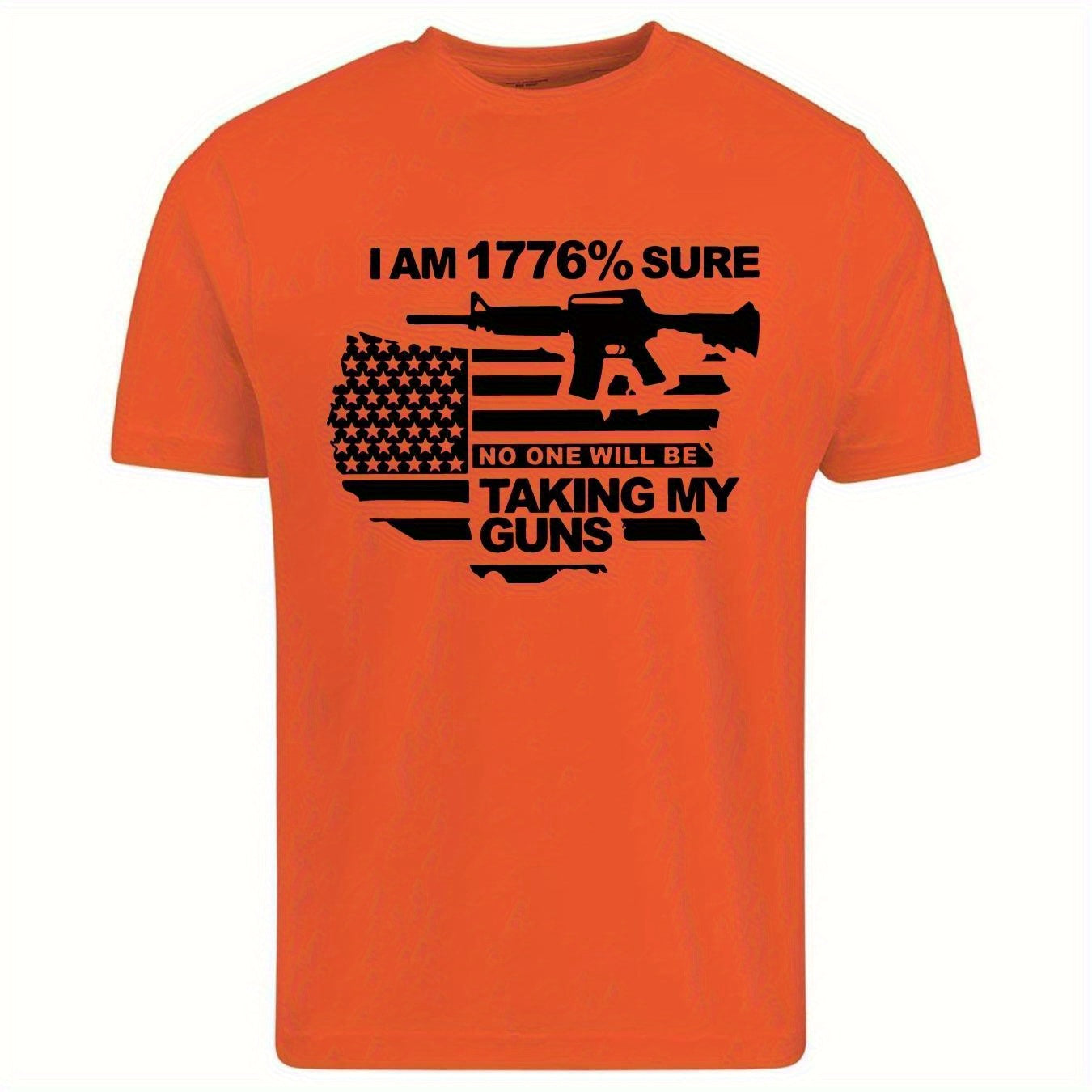 4pcs Patriotic Iron-On Transfer Patches - "I AM SURE NO ONE WILL BE TAKING MY GUNS" Design with American Flag & Rifle Silhouette - Durable, Easy to Apply Decals for DIY Clothing, Bags & Accessories