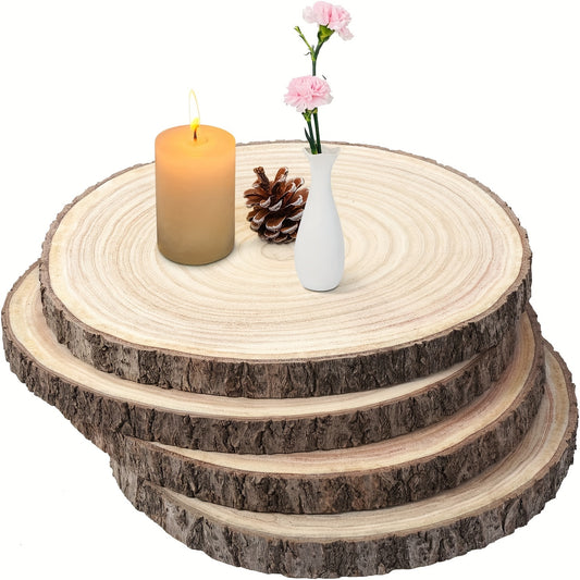 Natural Paulownia Wood Slices 4 Pcs For DIY Crafts