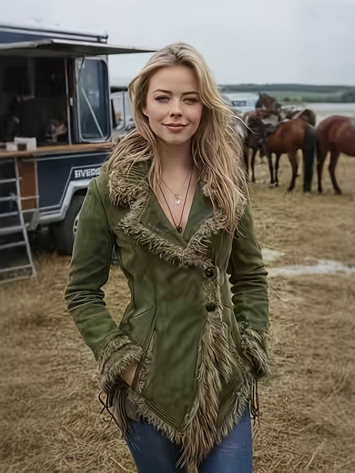 Vintage LuxuriousFauxFurCollarOvercoat For Women Beggar Jacket Outerwear Timeless