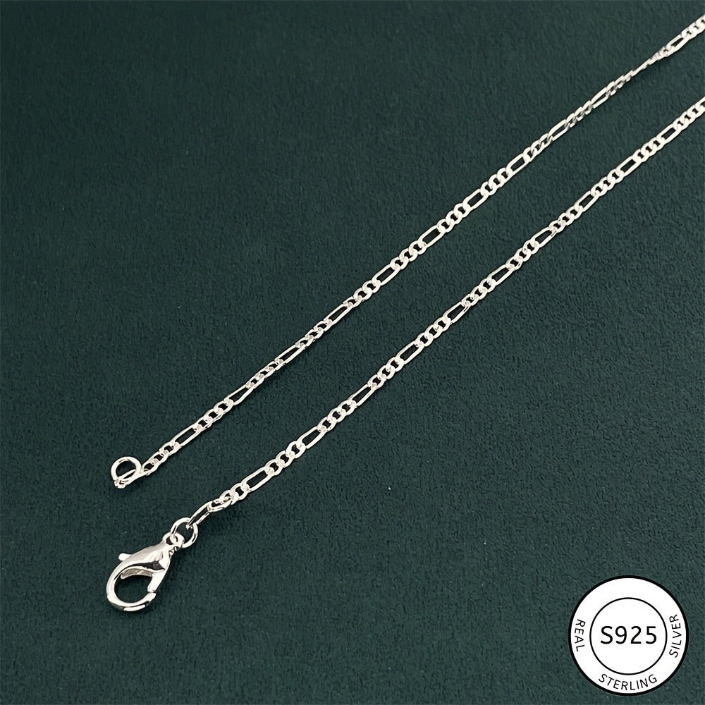 925 Sterling Silver Figaro Chain Necklace - 2.0mm Simple Necklace For Men And Women, Perfect For Christmas/New Year/Valentine'S Day