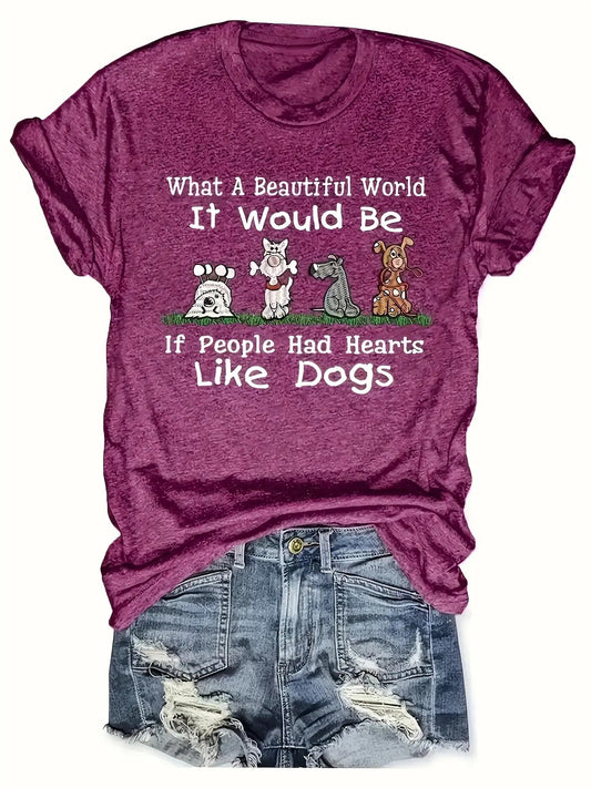 A Casual Short Sleeve T-Shirt with a Pattern Print for Spring And Summer - Fashionable Women'S Apparel