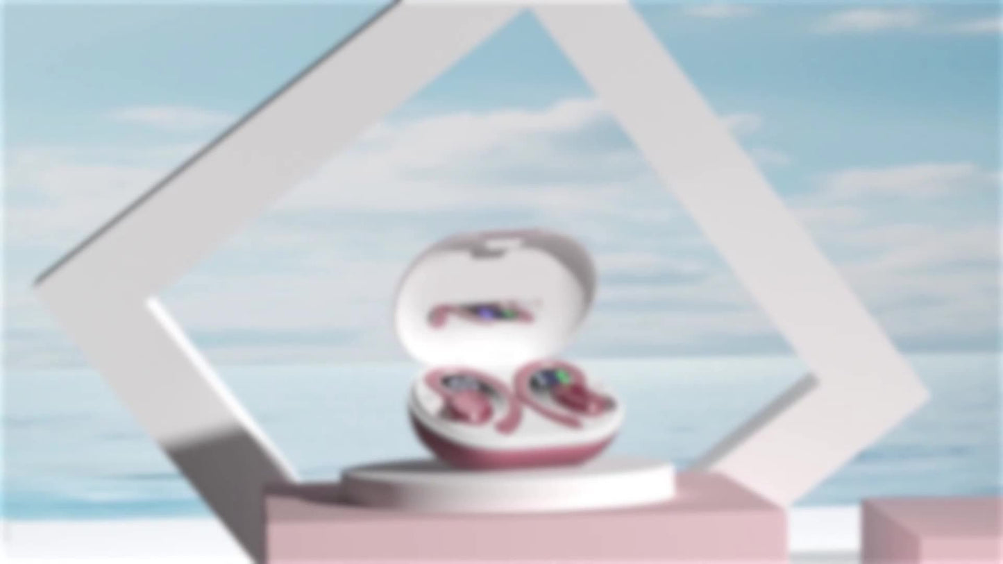 2024 Wireless 5.3 Earbuds 14.2mm Driver Stereo, 48 Hours Headphone with Ear Hanging, Wireless Earbuds with 4 Noise Canceling Microphones, Suitable for Exercise/Running/Cycling Android/IOS