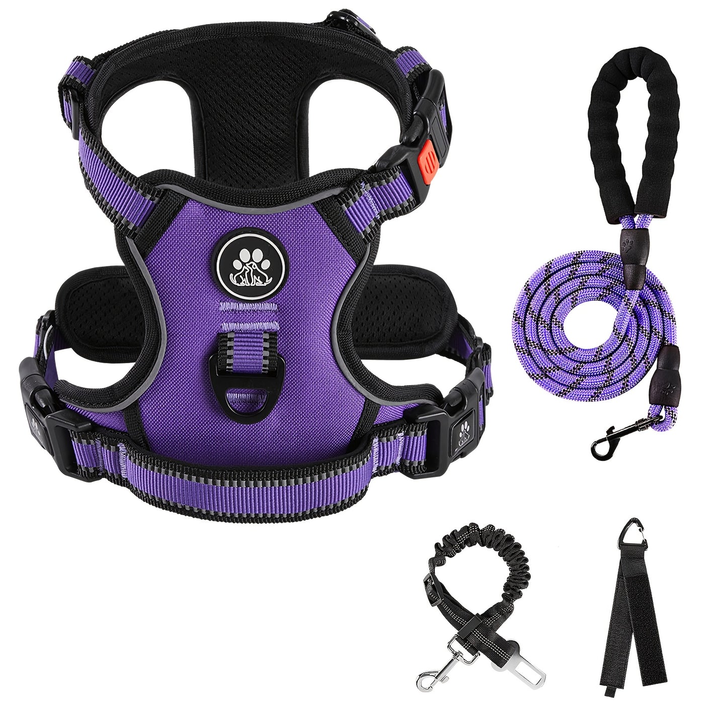 FURRYFECTION Reflective No Pull Harness With Leash Kit