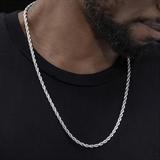 Twisted Chain Necklace 925 Silver Plated Jewelry For Teens Gift For Her Women Daughters Mothers