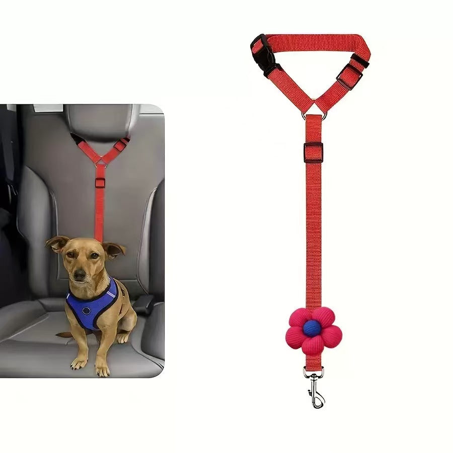 3pcs Dog Belt and Car Headrest Universal Belt | Essential for Pet Travel, Adjustable Towing Rope, Pet Supplies, Hand Wash Only