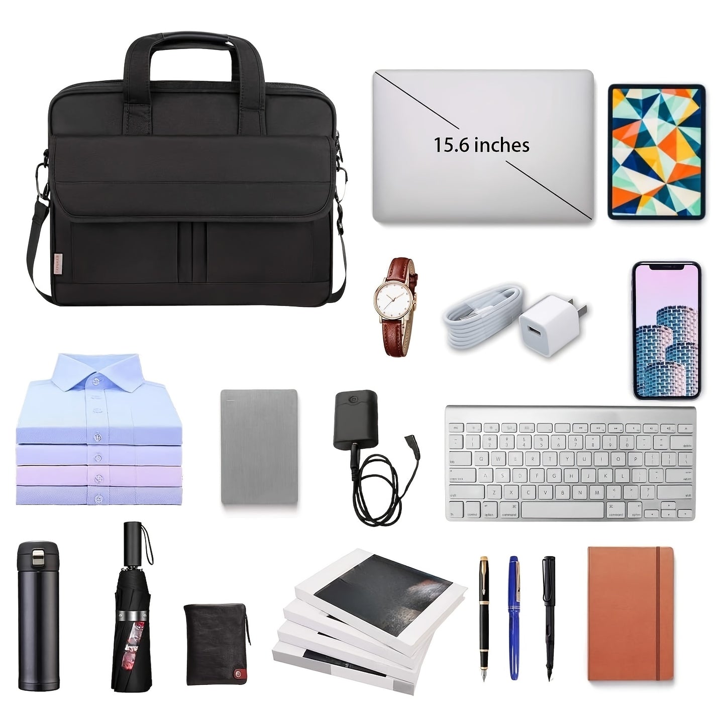 Polyester Messenger Laptop Bag And Briefcase For Business Travel With Adjustable Strap And Durable Design