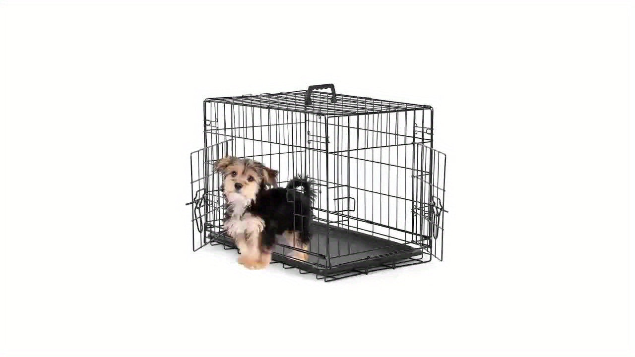 24/36/42/48-inch Pet Cage - Reinforced metal folding pet cage with dividers and removable tray. Portable dog crate suitable for indoor and outdoor use. Easy to carry and assemble on the go. An ideal choice for your pet cage n