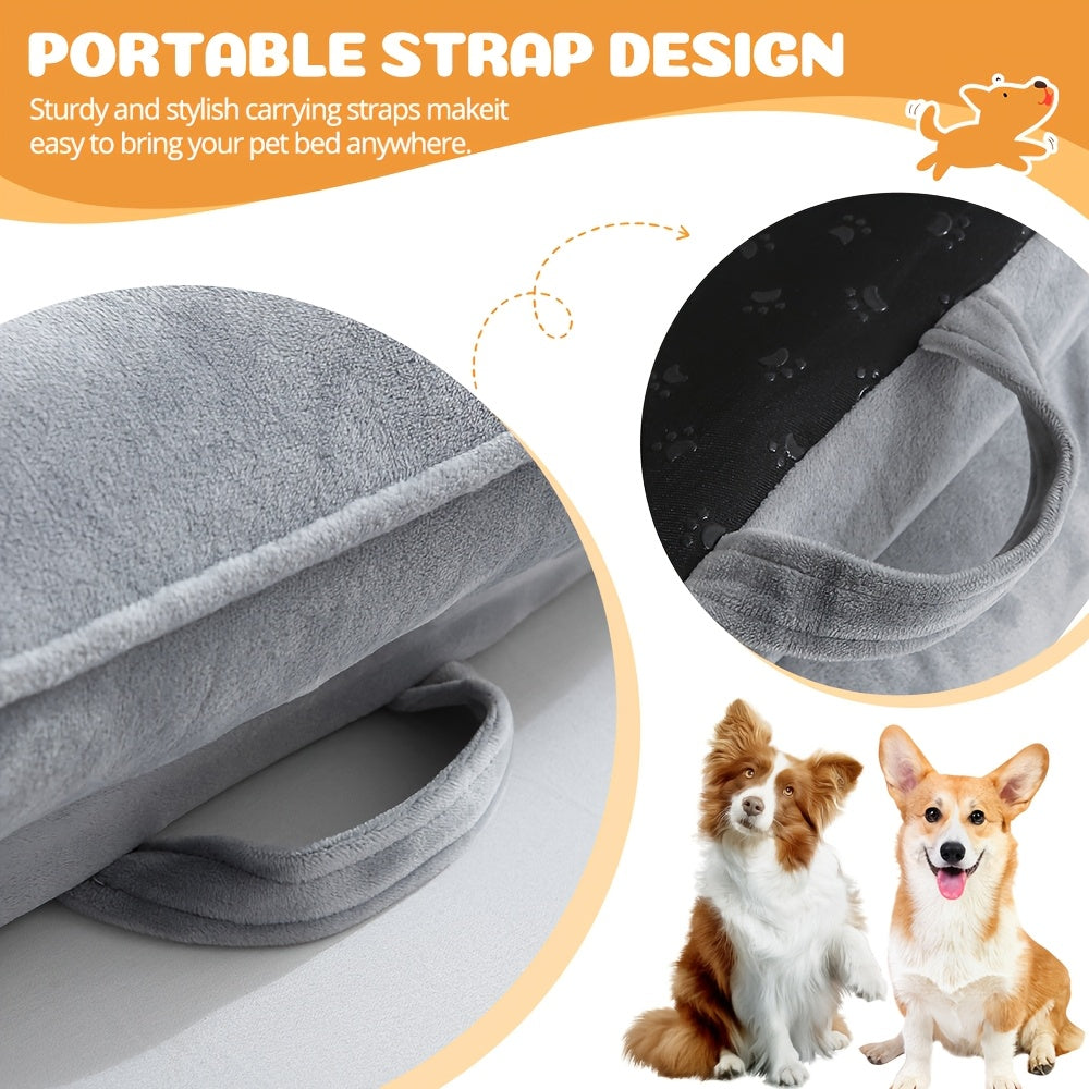 1pc Dog Bed - 100% Supportive Foam - Extra Large Dog Sofa Dog Beds - Soft & Warm Pet Couch Bed with Removable Washable Cover - Soft Lining And Nonskid Bottom - Grey 3 Sizes - Great Christmas Gifts for Your Deer Pet