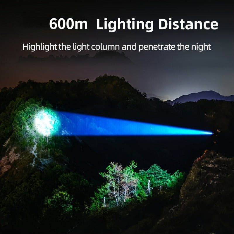 WUZHISHANG High Lumen Flashlight 550 Lumens Five Mode Adjustable Focus Floodlight USB Type C Rechargeable