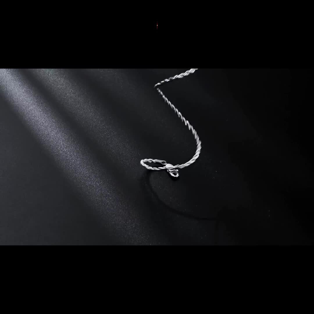 Italy 925 Handmade Sterling Silvery Necklace, Fashion Twist Necklace For Men And Women, Holiday, Valentine'S Day, Everyday Everything - With Exquisite Gift Box (buy 3 Get 1 Free)