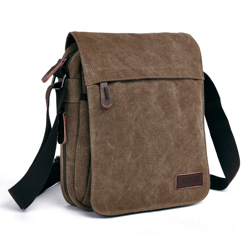Men's Stylish Portable Outdoor Laptop Bag Crossbody Canvas Briefcase for Travel and Work
