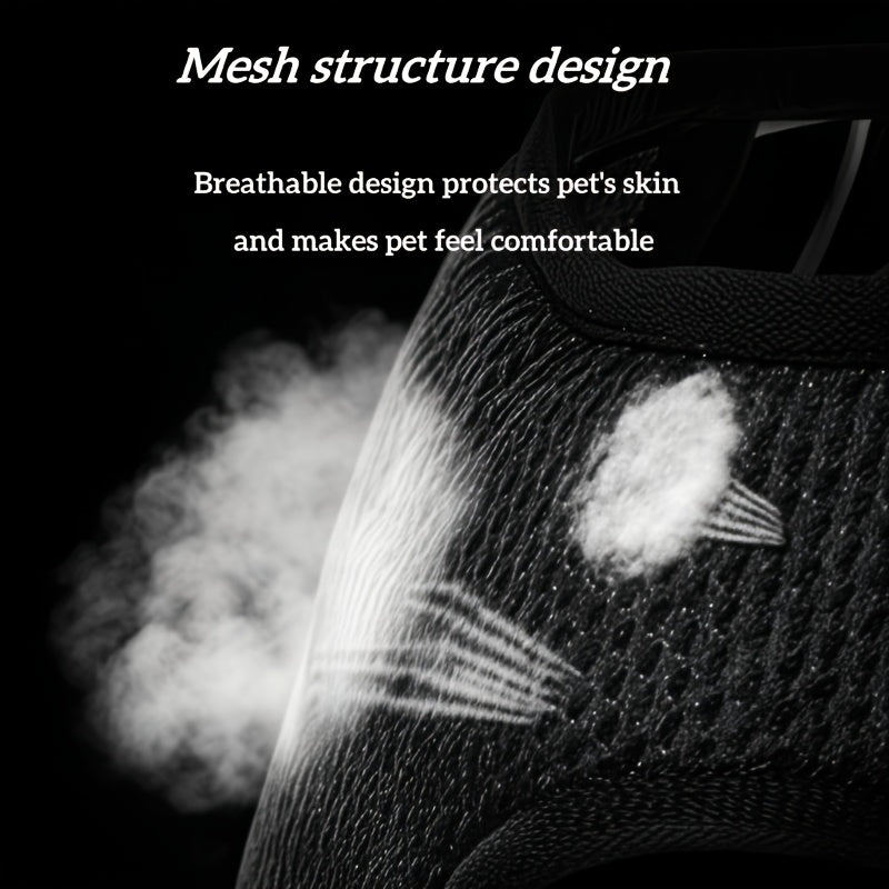 3 In 1 Harness Set, Soft Padded Dog Collar & Durable Adjustable Chest Harness With Heavy-Duty Leash, Reflective Oxford Fabric, Non-Choke, Easy Control Handle & Quick-Release Buckles, Breathable Mesh, For Dogs Of All Sizes(S,