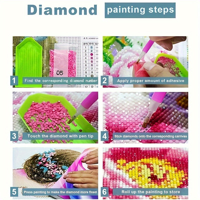 5D DIY Diamond Art Kit - Round Drill Mosaic Wall Art Craft Kit with Frame, Home Decor Gift, Frameless Canvas, Resin Paint, Round Drill, Mosaic, Wall Art, Craft Kit, Frameless, Canvas, Resin Paint, Round Drill, Mosaic, Wall Ar