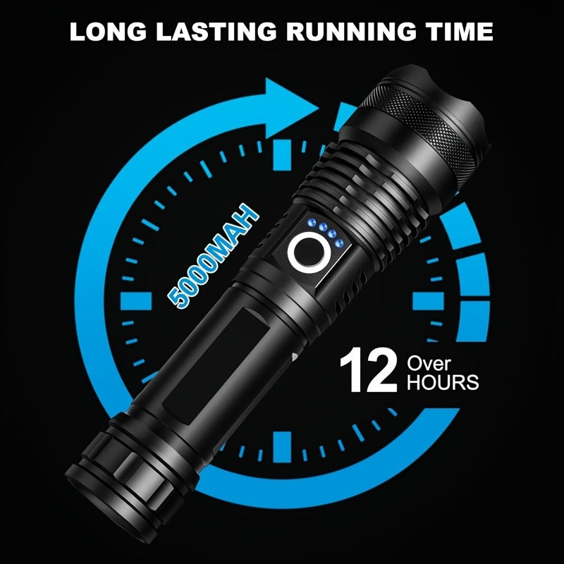 Rechargeable LED Flashlight 500 Lumen 5 Modes Multifunctional Handheld for Home Emergency Hiking