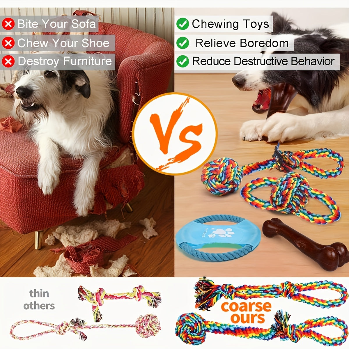 Six Piece Indestructible Dog Chew Toys Set For Aggressive Chewers Teething And Dental Cleaning Indoor Outdoor Tug Of War