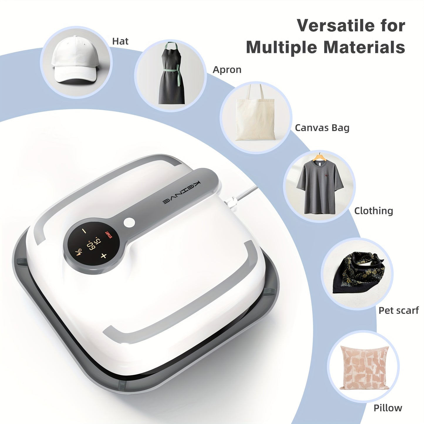 10X10 Inch Heat Transfer Press with Accurate Temperature Regulation, Suitable for T-Shirts, Bags, Hats, And Crafts, in Grey Color.