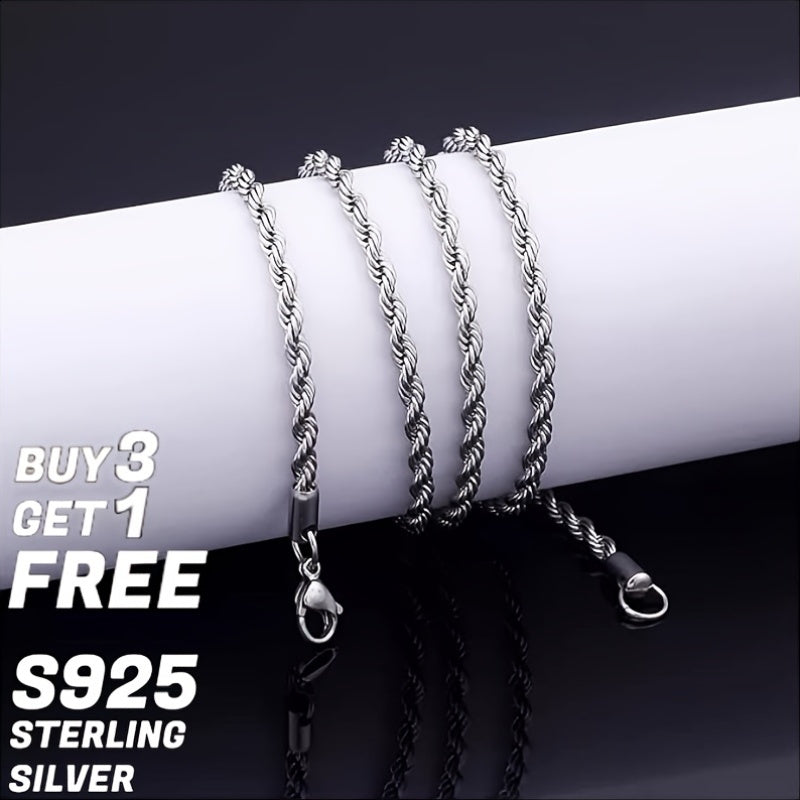 Hot Seller! Affordable 3mm Twisted Chain Necklace, Suitable For Both Teenager And Teenager. Perfect For Girlfriends, Mothers, Daughters. Suitable For Anniversaries, Birthdays And Special Occasions. The Perfect Gift For Boyfri