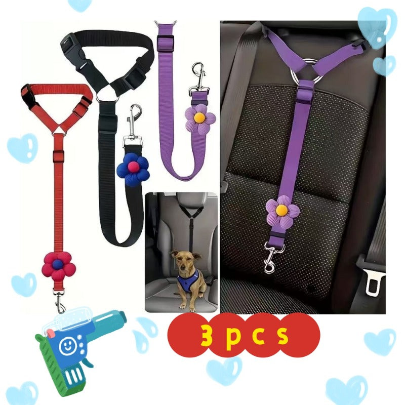 3pcs Dog Belt and Car Headrest Universal Belt | Essential for Pet Travel, Adjustable Towing Rope, Pet Supplies, Hand Wash Only