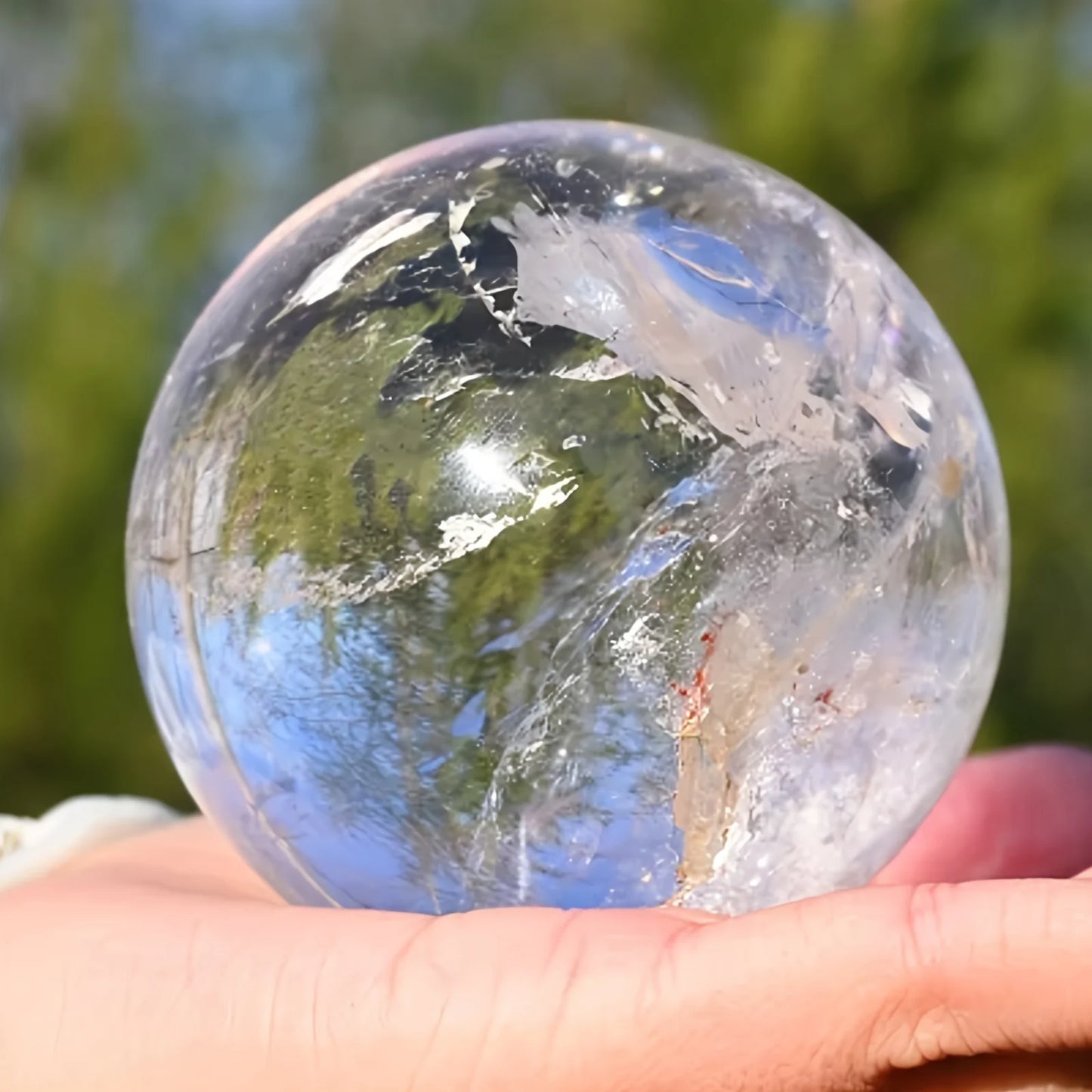 CrystalHola Clear Quartz Crystal Sphere Polished Ball Natural Home Decor Gift Desk Shelf Mantel-A