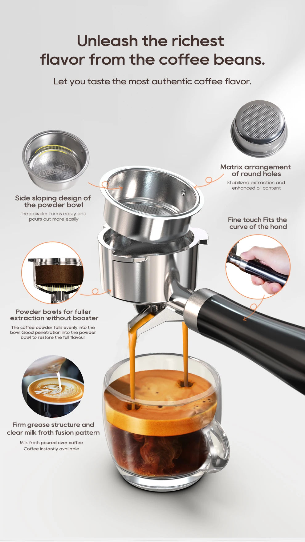 HiBREW H10B 20 Bar Semi Automatic Espresso Coffee Machine
