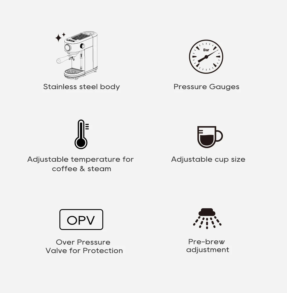 HiBREW H10B 20 Bar Semi Automatic Espresso Coffee Machine