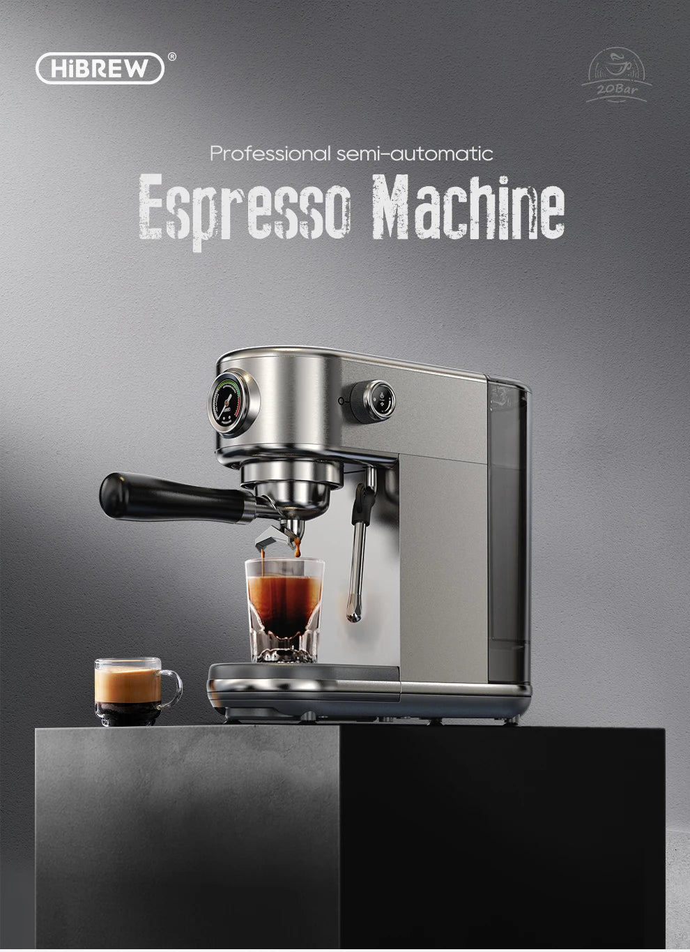 HiBREW H10B 20 Bar Semi Automatic Espresso Coffee Machine