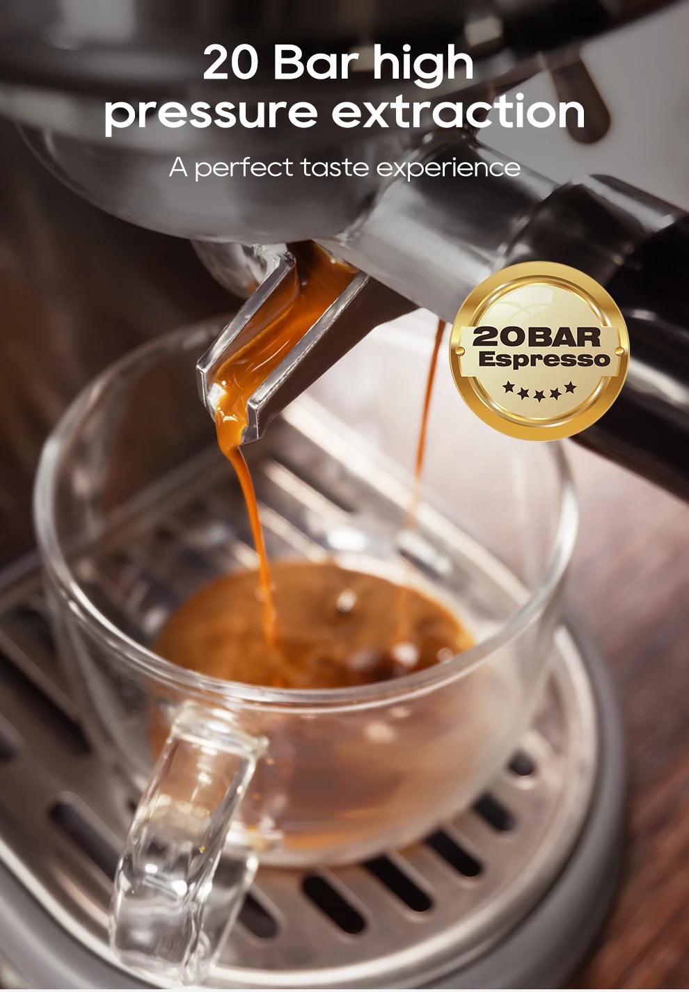 HiBREW H10B 20 Bar Semi Automatic Espresso Coffee Machine