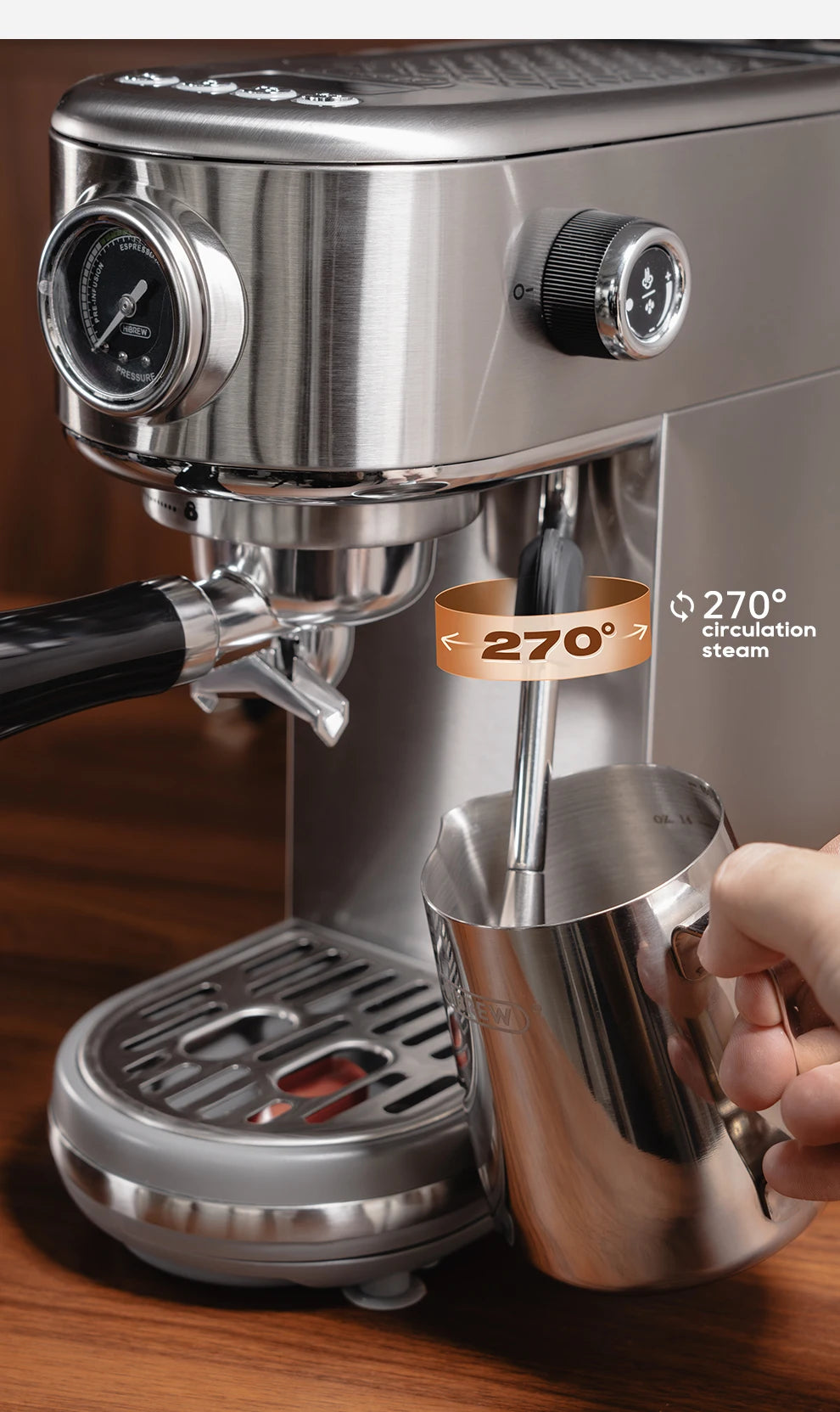 HiBREW H10B 20 Bar Semi Automatic Espresso Coffee Machine