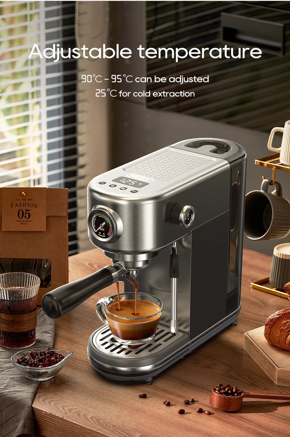 HiBREW H10B 20 Bar Semi Automatic Espresso Coffee Machine