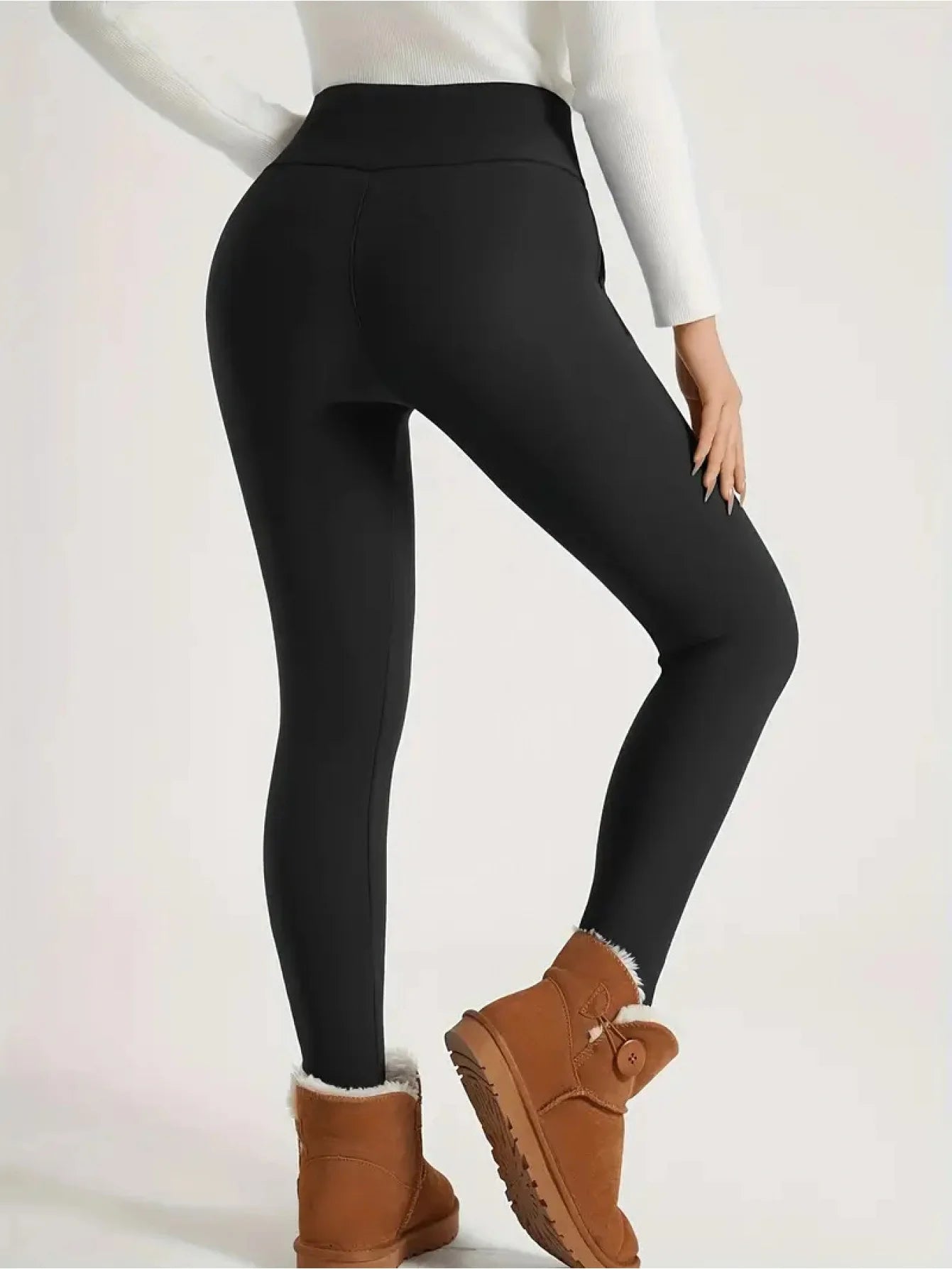 Womens High Waisted Fleece Pants Set With Functional Pockets For Yoga And Workouts Four Way Stretch-A