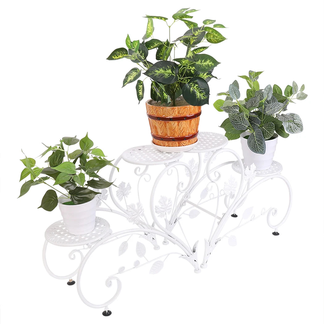 Wisfor Classic Tall Iron Plant Stand Four Tier Two Pack For Indoor And Outdoor Display-A