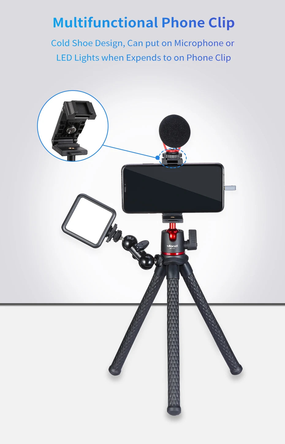 Ulanzi MT11 Flexible Tripod For Smartphone And DSLR Vlog 2 In 1
