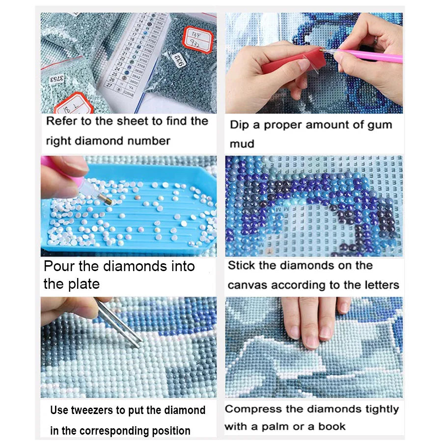 Siimoon 5D Diamond Painting German Shepherd Cross Stitch Kit A With Square Or Round Drills-A