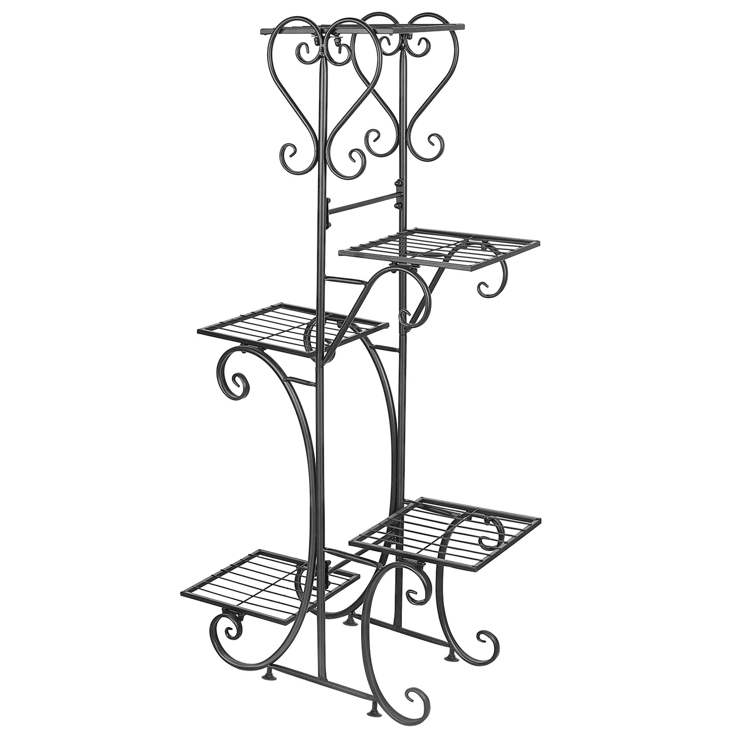 Bingopaw 6 Tier Metal Plant Stand Indoor Outdoor Garden Display Heavy Duty Iron Rack-A
