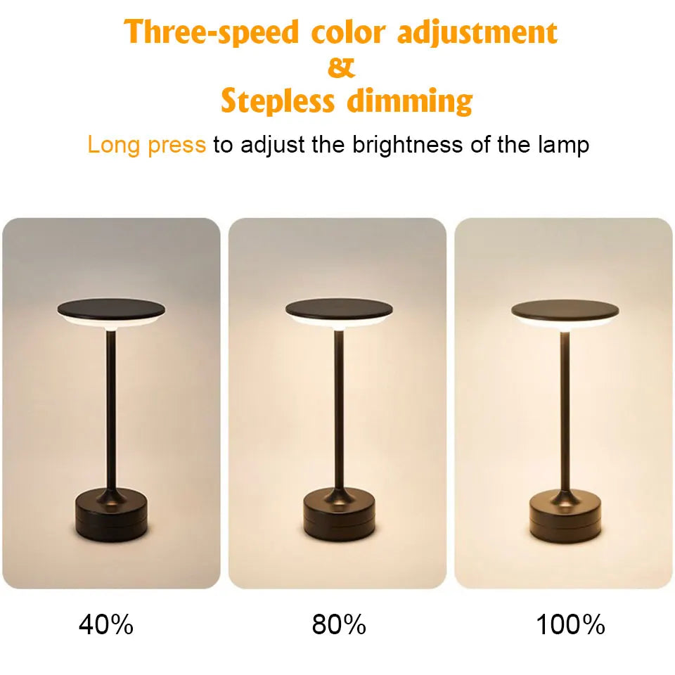 LED Table Lamp With Touch Sensor USB Rechargeable Night Light