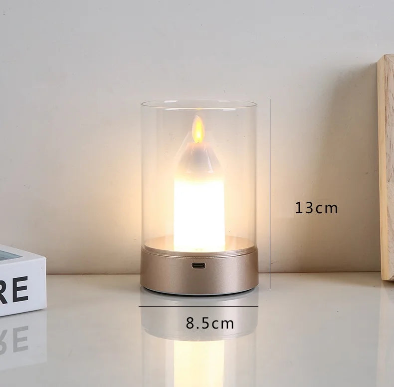 Rechargeable LED Flameless Candle Night Light With Manual Sensor Lamp