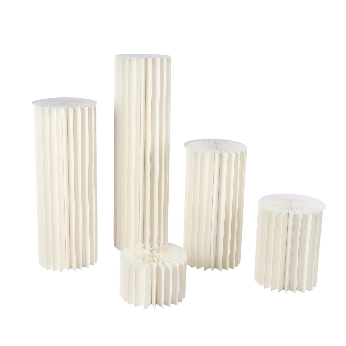 Wedding Centerpieces Cardboard Flower Stand Set Five Piece With Honeycomb Core And Acrylic Plate-A