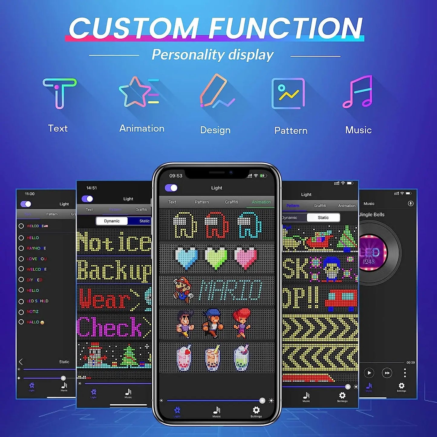GOTUS LED Matrix Panel Advertising Sign With Remote Bluetooth Control For Flexible Venues And Events-A
