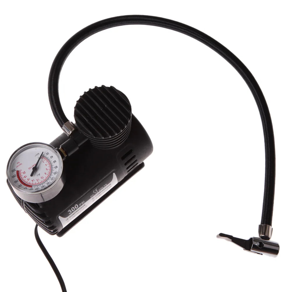 Alloet 12V Portable Tire Inflator With Pressure Gauge For Car And Bike Tires Plus Sports Balls Air Mattresses And More-A