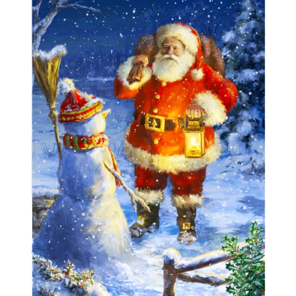 Nianhua 5D Diamond Painting Santa Claus Mosaic Kit Christmas A Full Drill Canvas With Square Or Round Drills-A