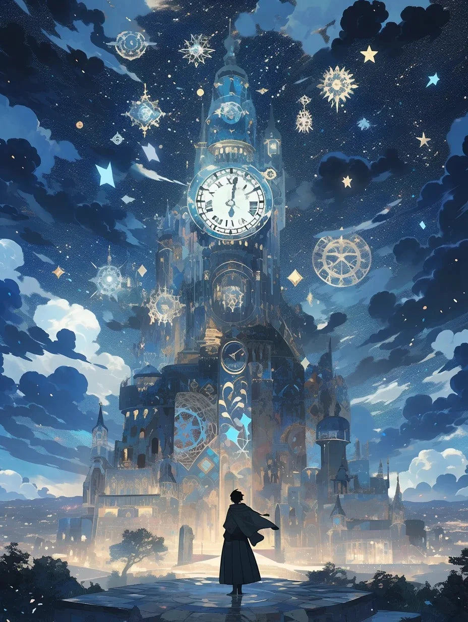 Potdemiel Fairy Dust DIY 5D Diamond Painting Dream Castle Mosaic Full Drill Square Or Round Diamonds-A