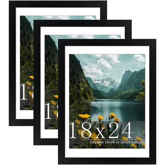 3 Pack Picture Frames With Mat For Flexible Poster Display