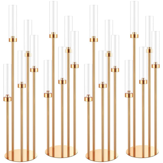 4 Pack Floor Candelabras 5 Arm Metal Candlestick Centerpieces