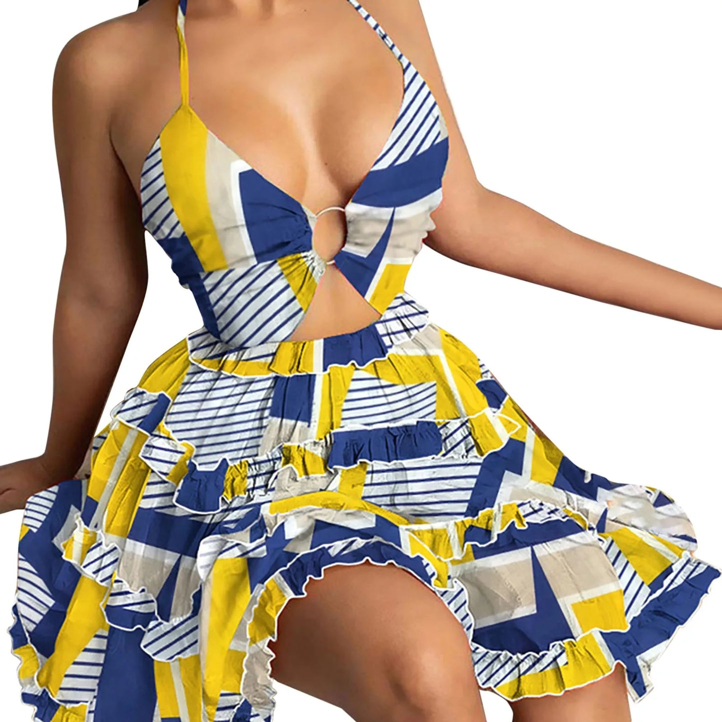 Elegant Womens Sleeveless A Line Knee Length Summer Dress For Casual Wear Lightweight Breathable Everyday-A