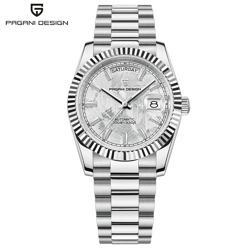 Pagani Design Double Calendar Automatic Sapphire Watch for Men Stainless Steel Case and Bracelet-A