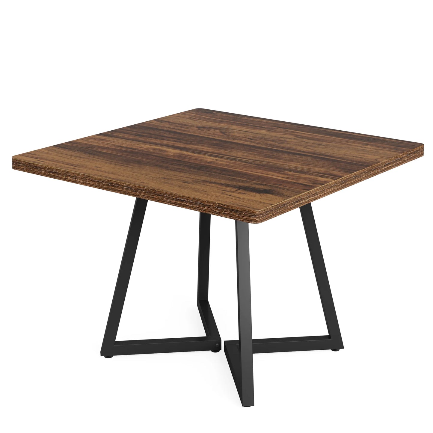Tribesigns Industrial Wood Top Dining Table With Metal Base Square Rustic Chic Kitchen Table 2 To 4 Seats-A
